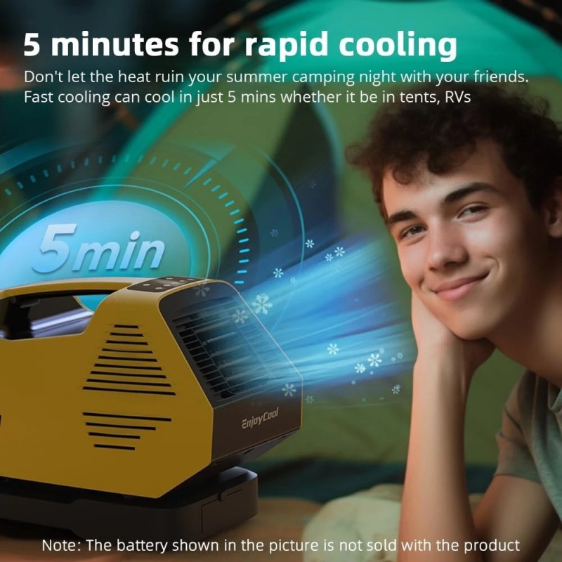 EnjoyCool Link2 kannettava ulkoilmajäähdytin 2380 BTU matalameluinen kaukosäädin telttailuun retkeilyyn