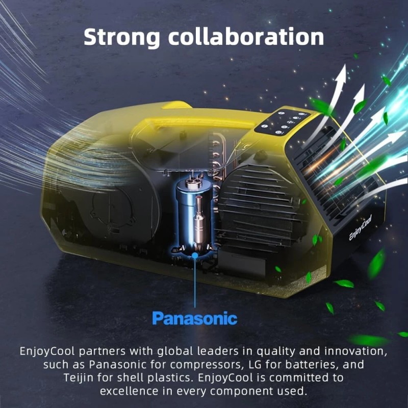 EnjoyCool Link2 kannettava ulkoilmajäähdytin 2380 BTU matalameluinen kaukosäädin telttailuun retkeilyyn