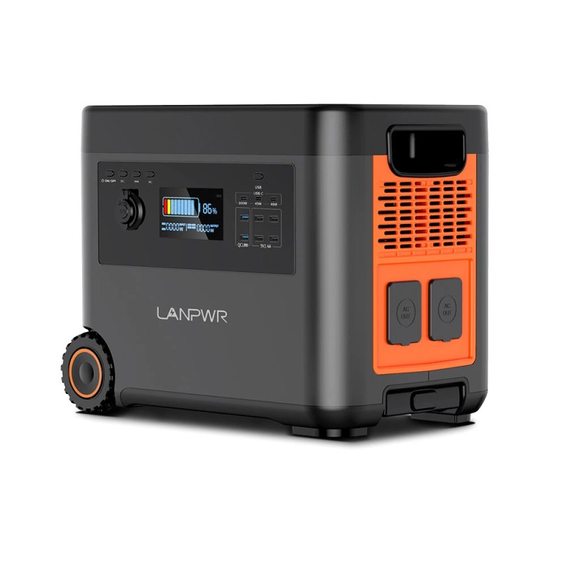 LANPWR 2500 W kannettava virtalähde 2160 Wh LiFePO4-akku 15 W langaton lataus 14 lähtöä retkeilyyn
