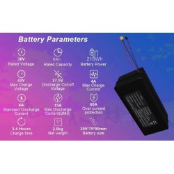 HANIWINNER HA103-10 36V 6Ah sähköpyörän akku 216Wh 15A BMS vesitiivis sopii 250–500W moottoreille