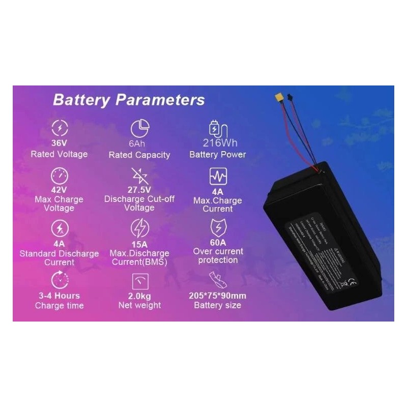HANIWINNER HA103-10 36V 6Ah sähköpyörän akku 216Wh 15A BMS vesitiivis sopii 250–500W moottoreille