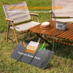 Aferiy 30W kevyt taittuva monokiteinen aurinkopaneeli puhelinten lataukseen USB-C ja USB-A