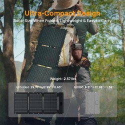 Aferiy 30W kevyt taittuva monokiteinen aurinkopaneeli puhelinten lataukseen USB-C ja USB-A