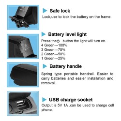 UNITPACKPOWER R009-21 48V 20Ah sähköpyörän akku 2500mAh 30A BMS-suojalevy laturi