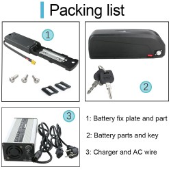 UnitPackPower S039-5 52V 20Ah sähköpyörän akku LG 4800mAh kennot 40A BMS-suojalevy 2A laturi