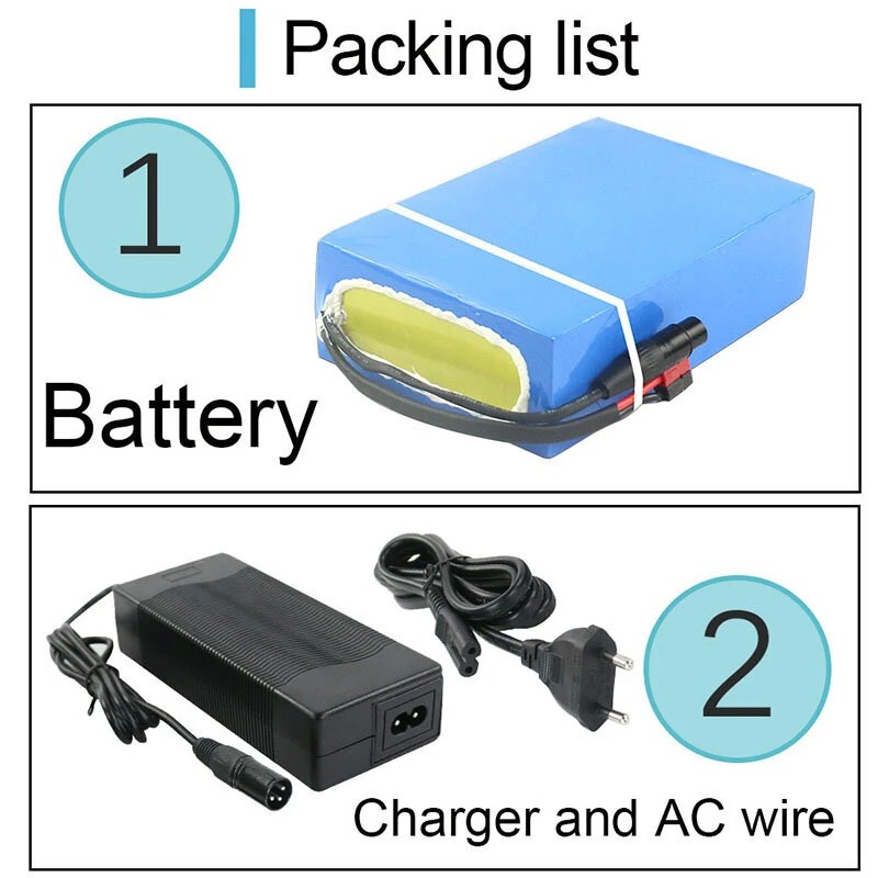 UNITPACKPOWER D034 60V 20Ah sähköpyörän akku 1200W 50A BMS-suoja 3A laturi