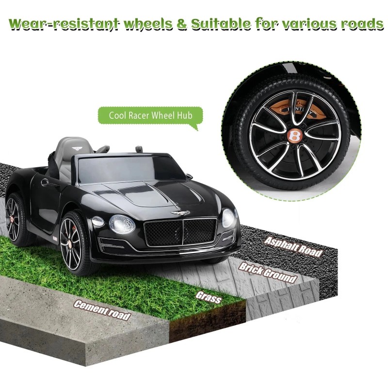 ELJET lisensoitu GT sähköauto 12V kauko-ohjattu Bluetooth MP3 turvavyöllä musta