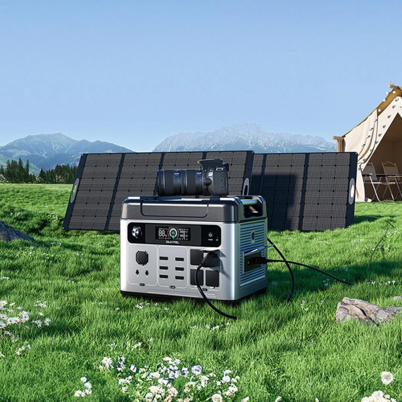 OUKITEL P2001 Plus aurinkogeneraattori 2048Wh LiFePO4-akku 2400W kannettava virtalähde 200W/400W aurinkopaneelilla