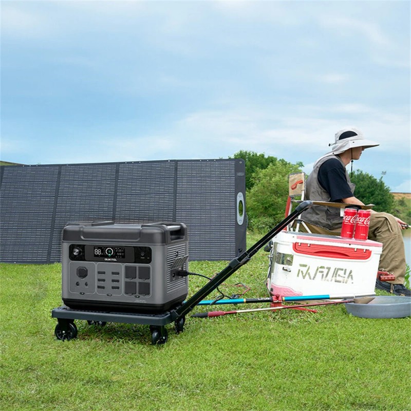 OUKITEL P2001 Plus aurinkogeneraattori 2048Wh LiFePO4-akku 2400W kannettava virtalähde 200W/400W aurinkopaneelilla