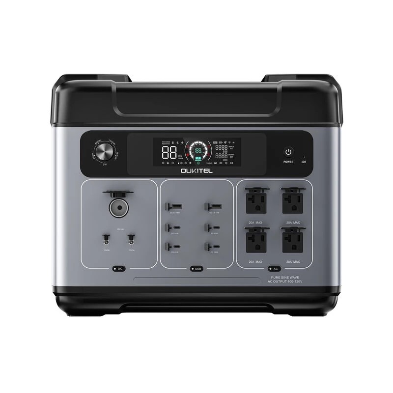 OUKITEL P2001 Plus aurinkogeneraattori 2048Wh LiFePO4-akku 2400W kannettava virtalähde 200W/400W aurinkopaneelilla