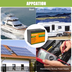 Anvolan 12,8V 100Ah LiFePO4 syväsyklinen akku integroidulla BMS:llä aurinkojärjestelmään