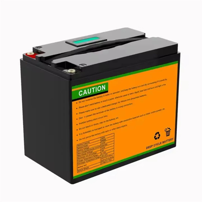 Anvolan LiFePO4 12,8 V 50 Ah syväsyklinen akkupaketti sisäisellä BMS:llä aurinkojärjestelmiin