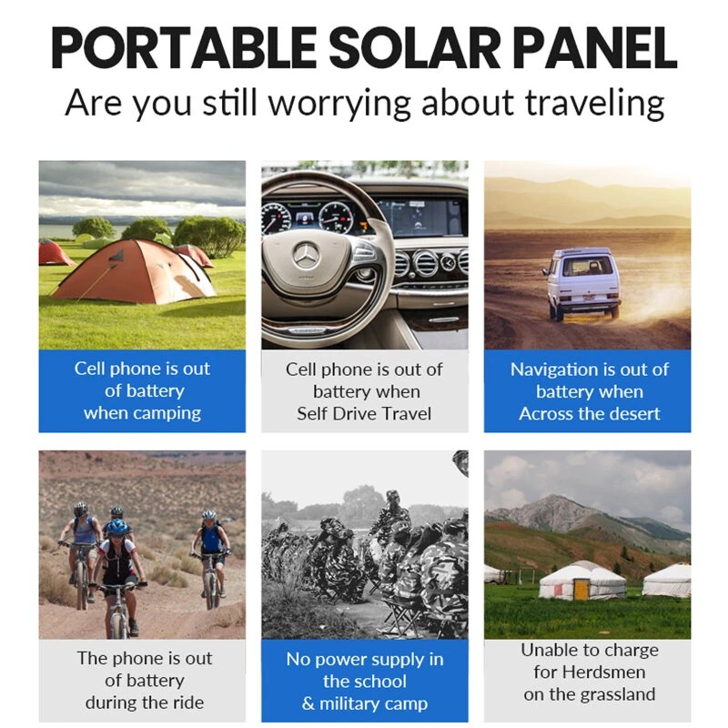 Anvolan joustava 100W 18V kannettava aurinkopaneelilaturi 5V usb-lähtö tasavirta taitettava retkeilypaneeli