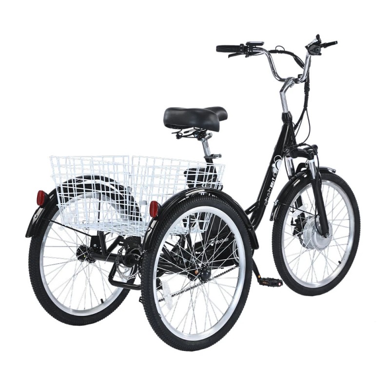 GOGOBEST GF100 sähkökäyttöinen kolmipyörä 36V 20Ah akku 350W moottori 24-tuumaiset renkaat 70km toimintasäde 200kg kantavuus