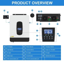 DAXTROMN 3,8 kW hybridinen aurinkoinvertteri 48V sisäänrakennettu puhdas siniaalto 110 A MPPT aurinkolaturi
