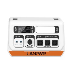 LANPWR 2400PRO kannettava virtalähde LiFePO4 2048Wh 2400W verkkoon kytkettävä invertteri 4 kpl 180W aurinkopaneelia