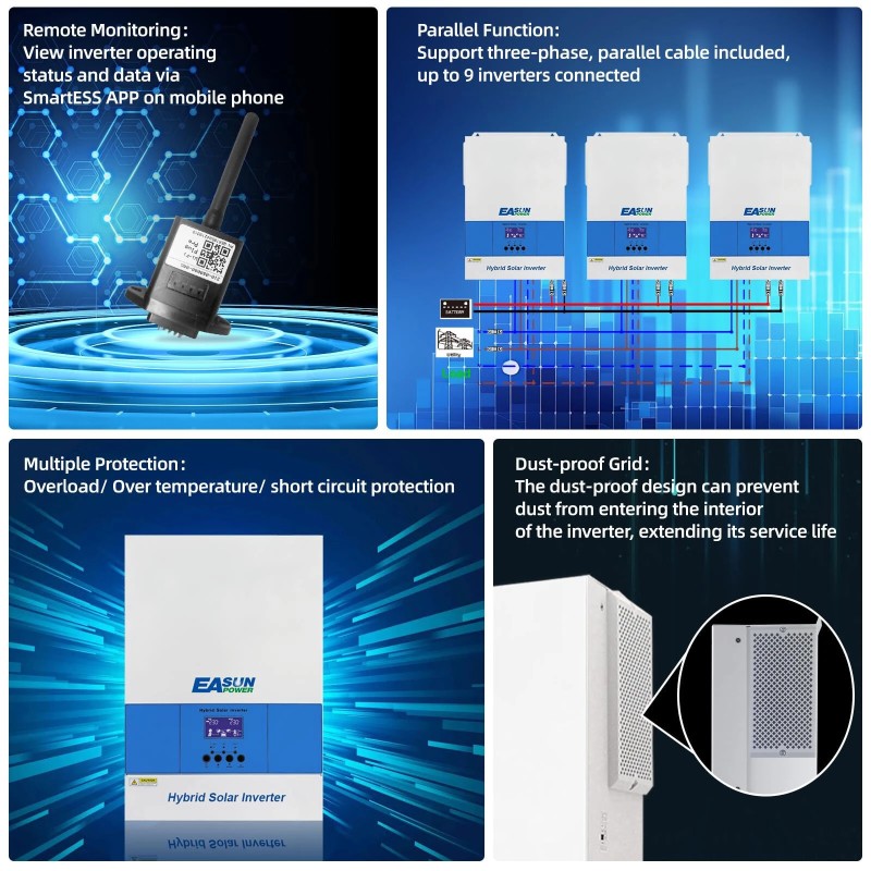 EASUN POWER ISolar SMG II 6.2KP WIFI 6,2 kW aurinkohybridi-invertteri MPPT