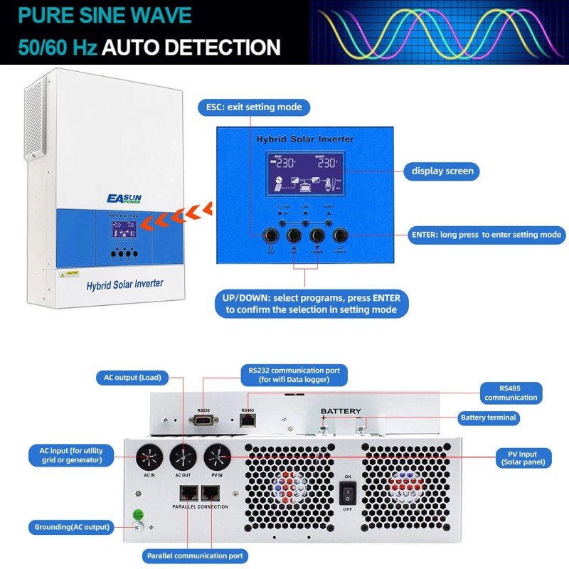 EASUN POWER ISolar SMG II 6.2KP WIFI 6,2 kW aurinkohybridi-invertteri MPPT