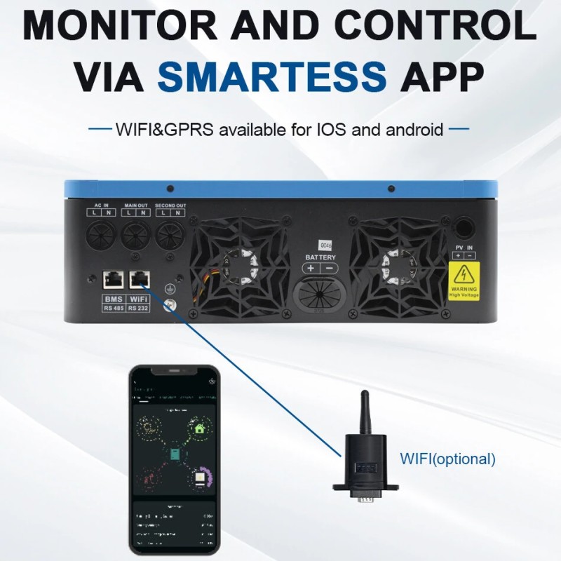 EASUN POWER aurinkohybridinvertteri ISolar SMH III 4.2kW 4200W MPPT 120A WiFi GPRS etävalvonta