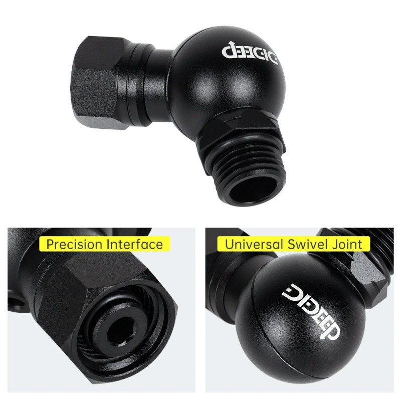 DIDEEP pyörivä messinkinen regulaattorin letkun kulmasovitin sivukiinnitteinen