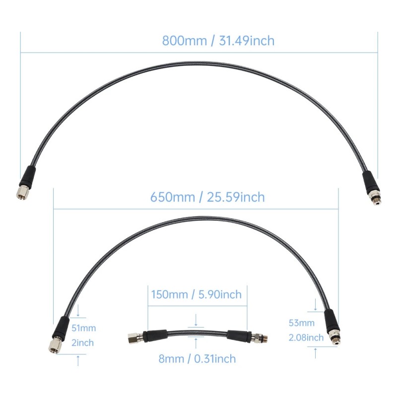 DIDEEP sukellus korkeapaineletku kudottu hiilikuitukudos 15/65/80 cm joustava turvallinen ammattikäyttöön
