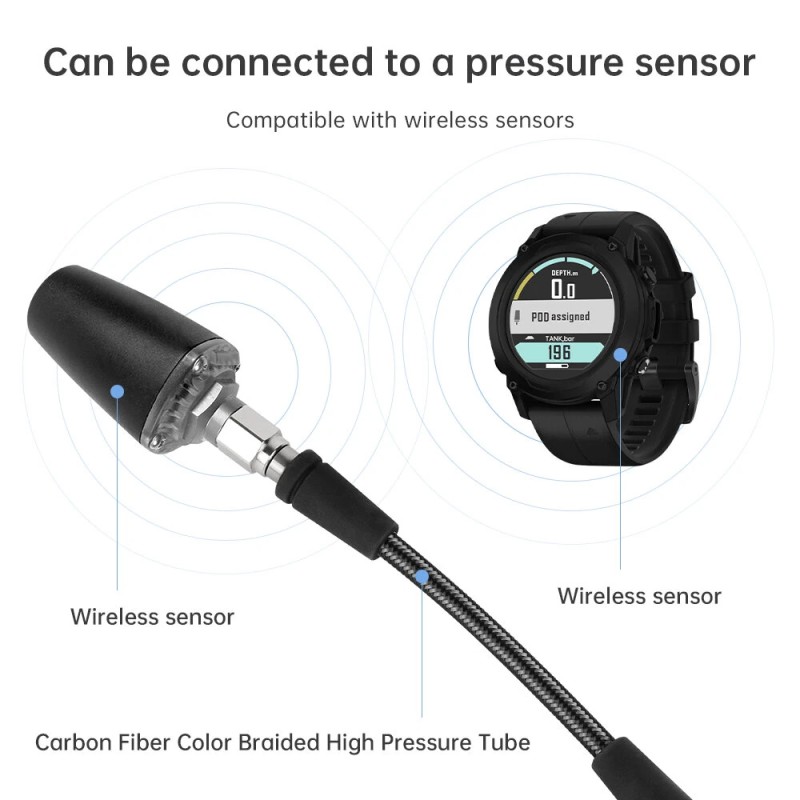DIDEEP sukellus korkeapaineletku kudottu hiilikuitukudos 15/65/80 cm joustava turvallinen ammattikäyttöön
