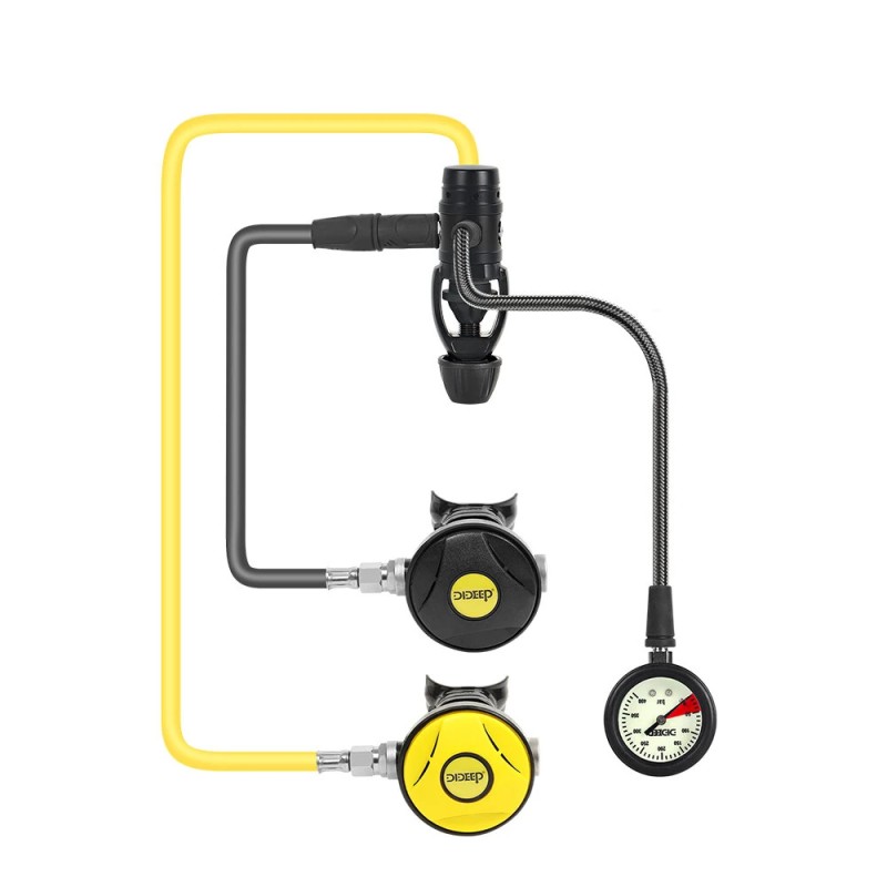 DIDEEP ensisijainen paineenalennussäädin ja varasäädin täydellinen sukellussarja painemittarilla