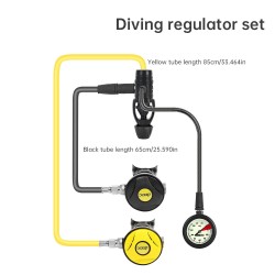 DIDEEP ensisijainen paineenalennussäädin ja varasäädin täydellinen sukellussarja painemittarilla