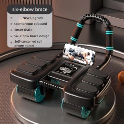 Bominfit nelipyöräinen automaattinen palautuva vatsapyörä kuusi kyynärtukea älyjarrut puhelinteline