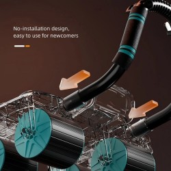 Bominfit nelipyöräinen automaattinen palautuva vatsapyörä kuusi kyynärtukea älyjarrut puhelinteline