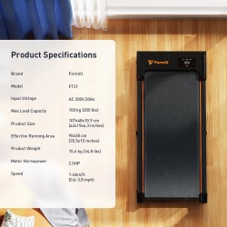 Formill FT-21 taitettava kävelyjuoksumatto 2,5 hv moottori 1-6 km/h hiljainen LED-näyttö kaukosäädin 100 kg:n kantavuus