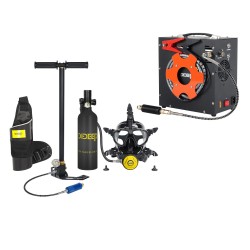 DIDEEP 1L kannettava sukellussetti kokonaamari snorkkelilla ja automaattisella ilmakompressorilla