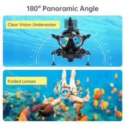 DIDEEP 1L kannettava sukellussetti kokonaamari snorkkelilla ja automaattisella ilmakompressorilla