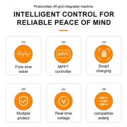 FCHAO hybridi-invertteri 0918KHP 4.2kW/6.2kW puhdas siniaalto 24V/48V toimii ilman akkua LiFePo4-tuki MPPT-lataus