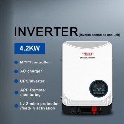 FCHAO hybridi-invertteri 0918KHP 4.2kW/6.2kW puhdas siniaalto 24V/48V toimii ilman akkua LiFePo4-tuki MPPT-lataus