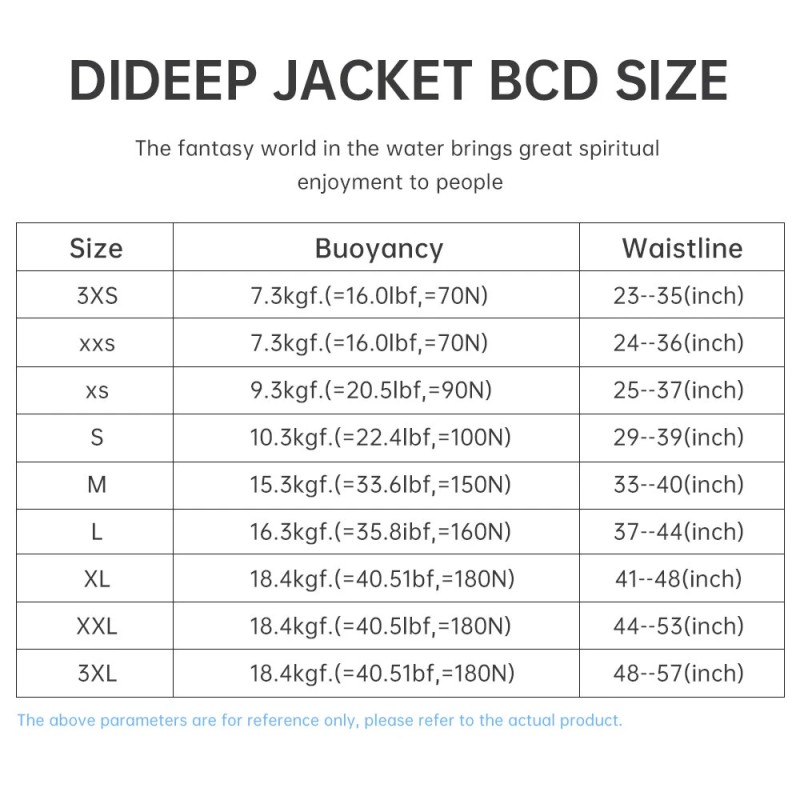 DIDEEP ammattimainen BCD-sukellusliivi kellunnansäätö musta kangas sukellukseen