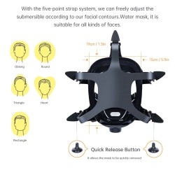 DIDEEP kokokasvomaski aikuisille 180-asteinen kamerakiinnikkeellä huurtumisenesto vuotosuoja silikoni