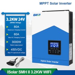 EASUN POWER aurinkohybridinvertteri ISolar SMH II 3.2K 3000W MPPT 80A puhdas siniaalto WIFI-etävalvonta