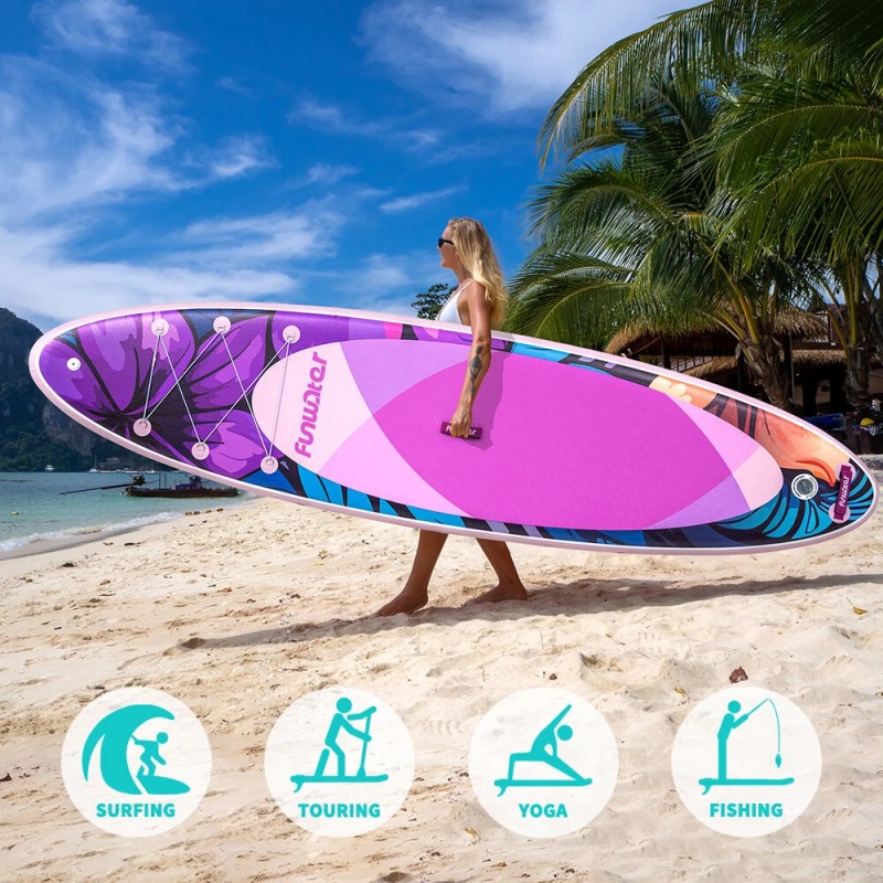 FunWater 335 cm ilmatäytteinen SUP-lauta aikuisten täydellinen setti säädettävä mela pumppu reppu