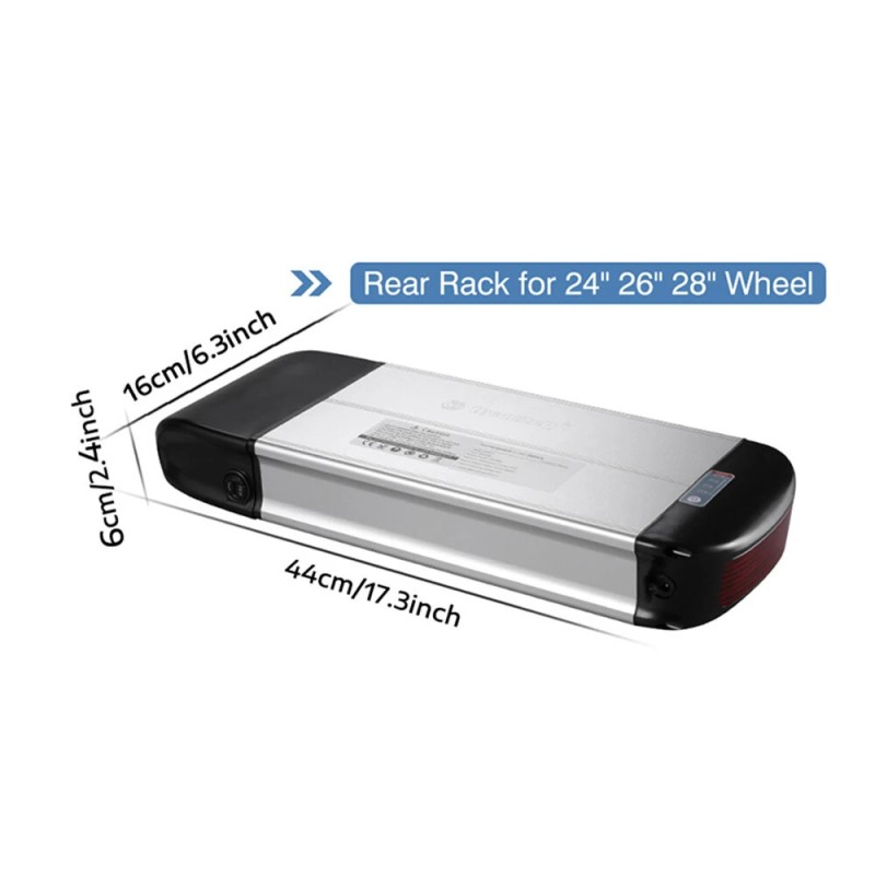 HANIWINNER HA074-03-01 48V 15Ah 720W litiumakku sähköpyörään ilman takakehystä sisäänrakennetulla takavalolla 24-28 tuumaa