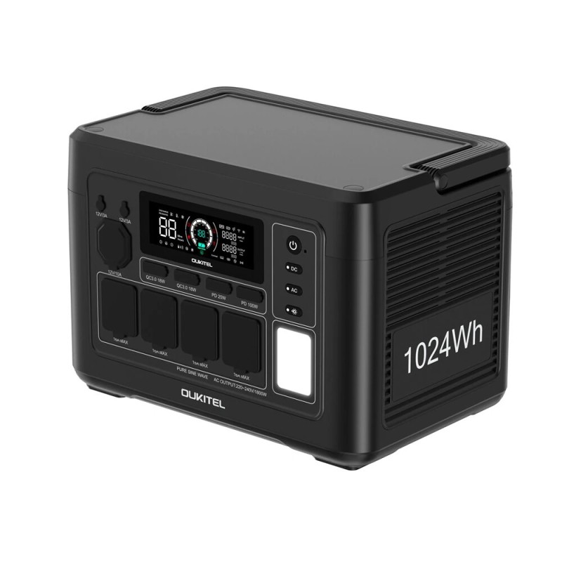 Oukitel P1000 Plus 1800W 1024Wh kannettava varavirtalähde LiFePO4-akku 45 minuutin pikalataus
