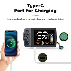 HANIWINNER HA177-06 48V 10Ah 480Wh akku ja TongSheng TSDZ2B 48V 500W keskimoottori EKD01 näyttö 42T