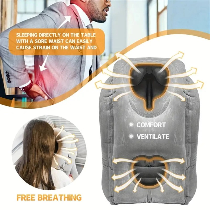 IPRee ilmatäytteinen matkatyyny lentokoneille patentoitu venttiili niskatuki