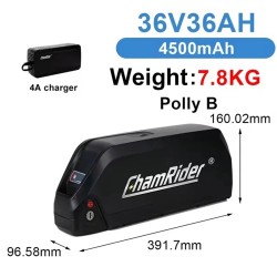 ChamRider Polly B runkoon sijoitettava 36 voltin 36 Ah 1296 Wh sähköpyörän akku