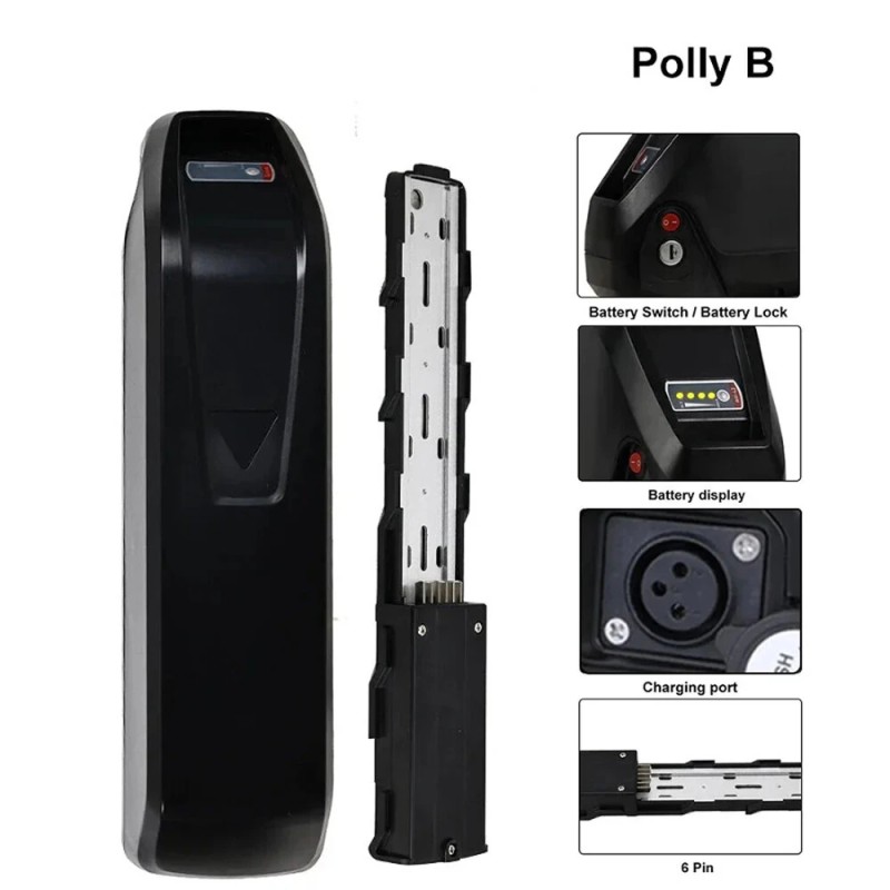 ChamRider Polly B runkoon sijoitettava 36 voltin 36 Ah 1296 Wh sähköpyörän akku