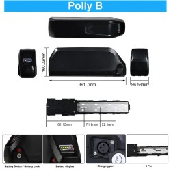 ChamRider Polly B runkoon sijoitettava 36 voltin 36 Ah 1296 Wh sähköpyörän akku