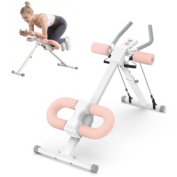 Warmounts 440 paunaa taittuva säädettävä vatsalihaslaite vastuskuminauhoilla polvisuojalla kotikuntoiluun