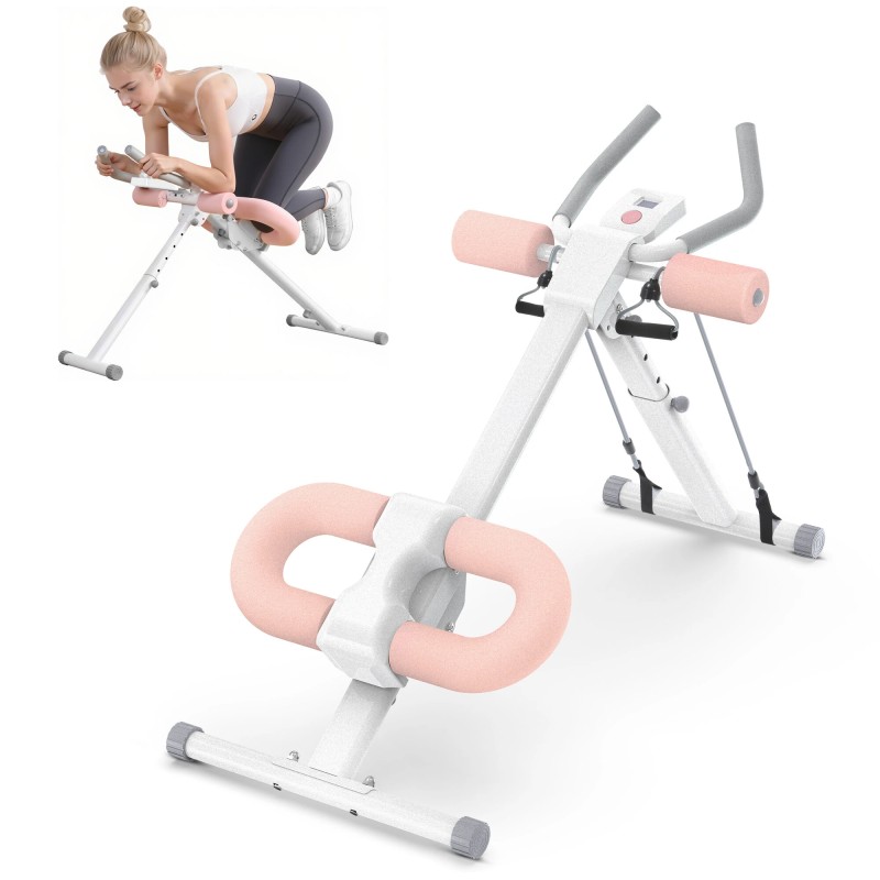 Warmounts 440 paunaa taittuva säädettävä vatsalihaslaite vastuskuminauhoilla polvisuojalla kotikuntoiluun