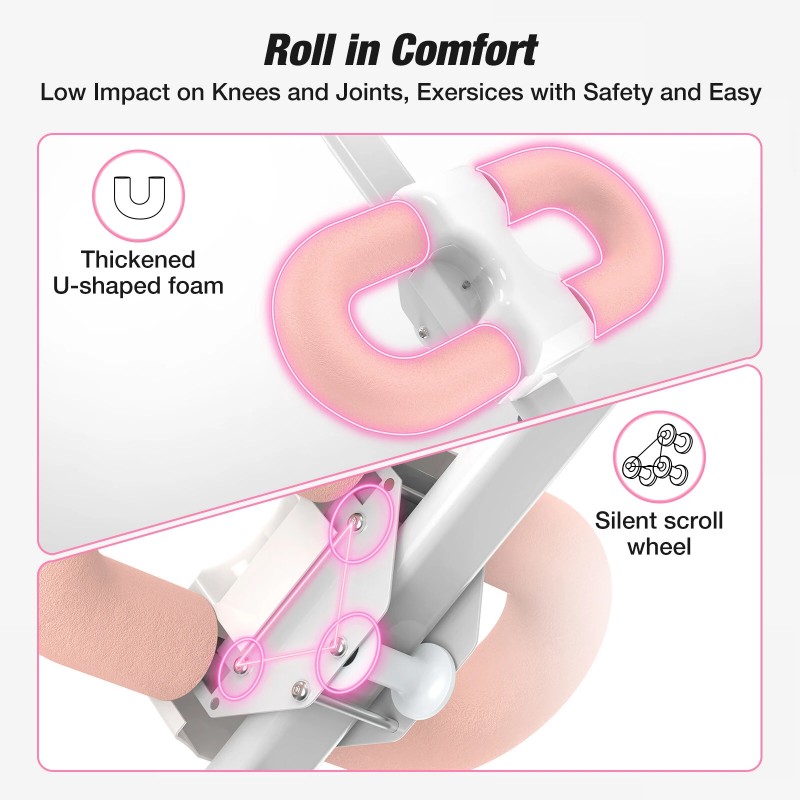 Warmounts 440 paunaa taittuva säädettävä vatsalihaslaite vastuskuminauhoilla polvisuojalla kotikuntoiluun