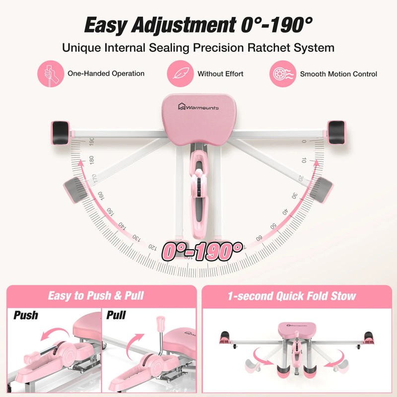 Warmounts säädettävä jalkavenytin 136 kg 0–190° spagaatti-venytysteline